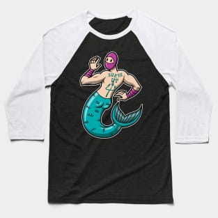 Mermaid Ninja - white boarder Baseball T-Shirt